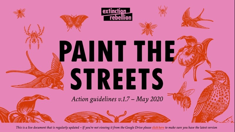 This image is the Paint the streets action guideline booklet front page