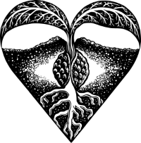 Image of a seedling aprouting out of a heart